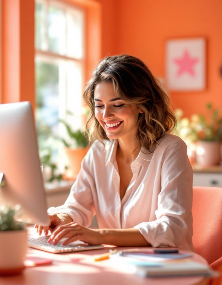 Applicant smiling while checking Perpay Credit Card eligibility online